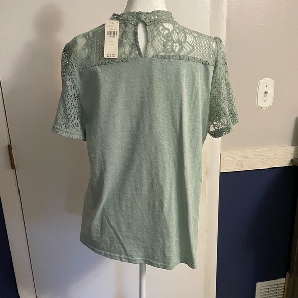 NWT Anthropologie Liliya Lace Top in color Allure sz L - Picture 3 of 11